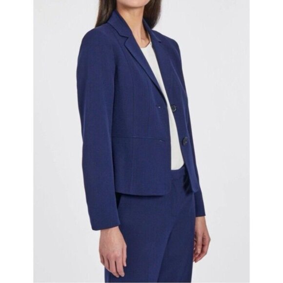 Kasper Separates Suit Jacket Blazer 18W Blue Classic Two Button Stretch - Picture 1 of 13